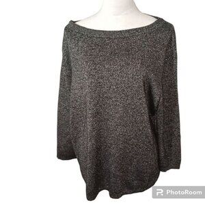 Liz Claiborne Career Size XXL Black Sweater with Shimmer throughout.